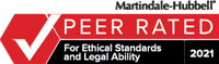 Martindale-Hubbell | Peer Rated for Ethical Standards and Legal Ability | 2021