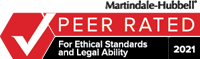 Martindale-Hubbell | Peer Rated for Ethical Standards and Legal Ability | 2021